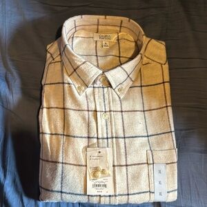 New soft flannel Croft & Barrow ivory/brown-blue check size Xl